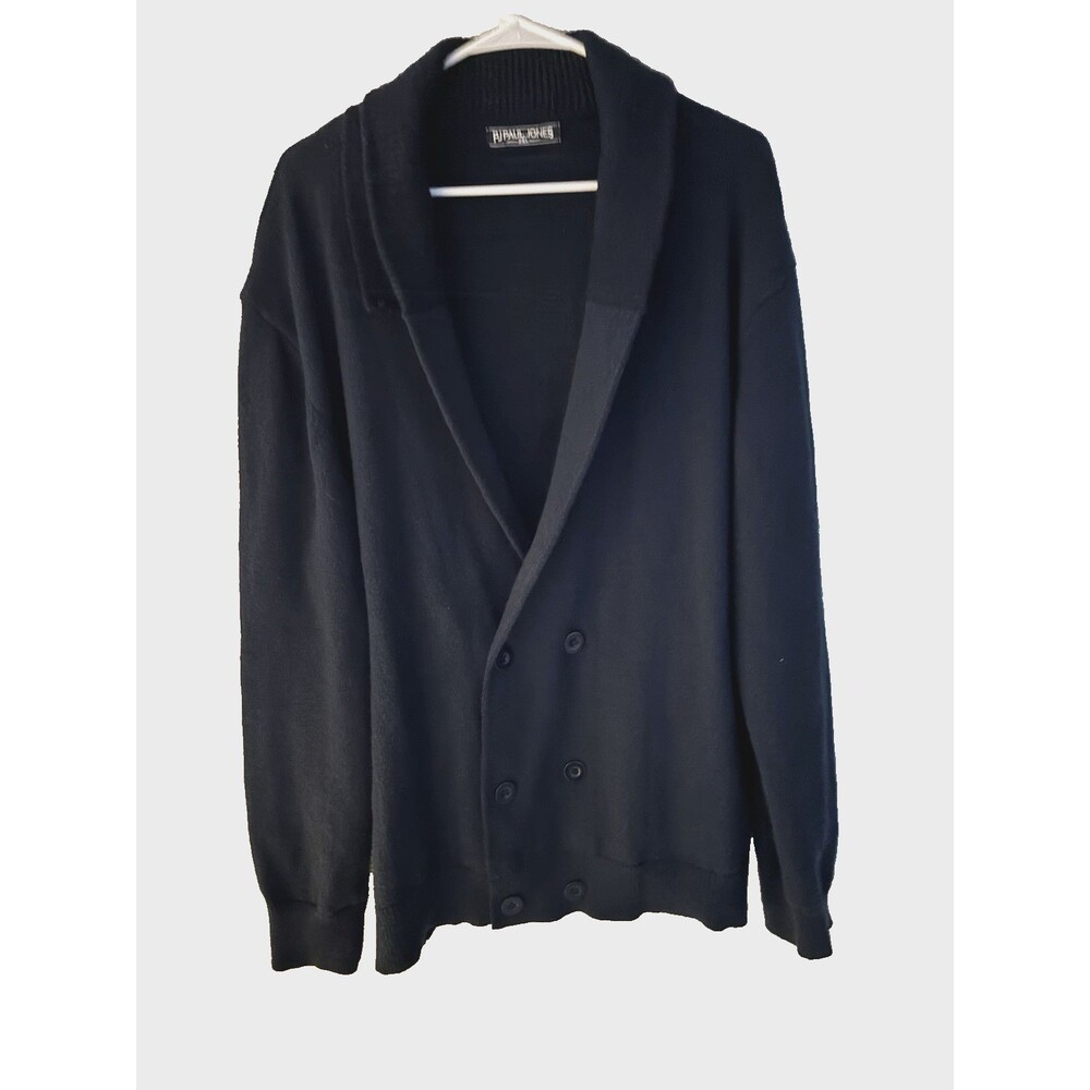 PJ Paul Jones Navy Blue double-beasted shawl collar cardigan Sweater SZ XXL Fall